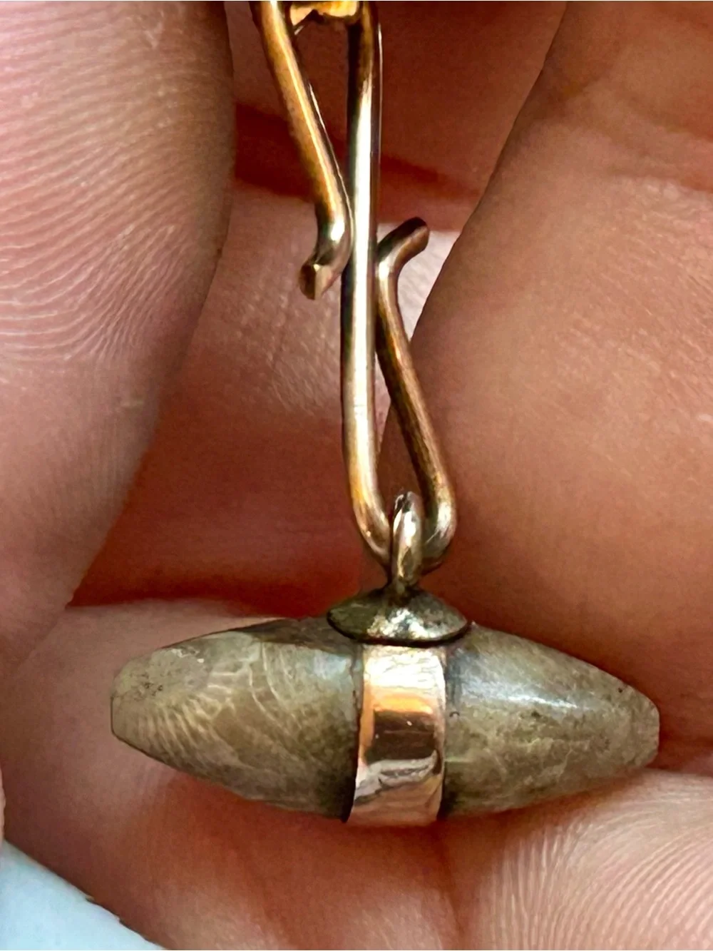 Rare Vintage Petoskey Stone & 10K Gold Accent Cuff Links (c. 1940s–1960s)